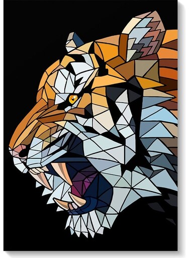Tiger Themed Wall Art Painting Multicolour 40x60cm