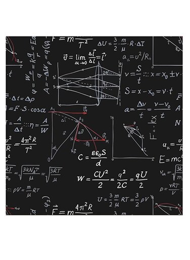 Maths Lovers Themed Wall Art Black/White/Red 30x30cm