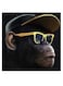 Gorilla Cool Themed Wall Art Black/Brown/Yellow 30x30cm