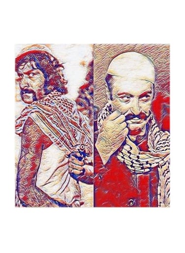 Abu Antar and Rafiq Subaie MDF Wall Art Multicolour 30x30centimeter