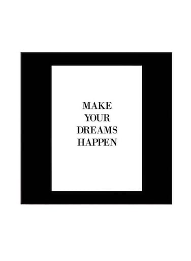 Quote Printed Wall Art Black/White 30x30cm