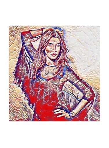 Nancy Ajram MDF Wall Art Multicolour 30x30cm