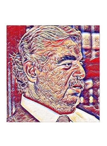 Wooden Rafic Hariri Wall Art Painting Multicolour 30x30cm