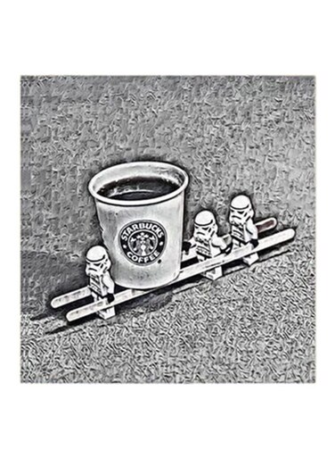 Starbucks Coffee MDF Wall Art Grey 30x30cm