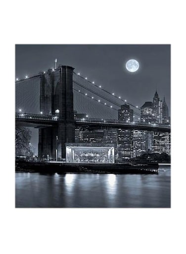 Istanbul Bridge MDF Wall Art Multicolour 30x30centimeter