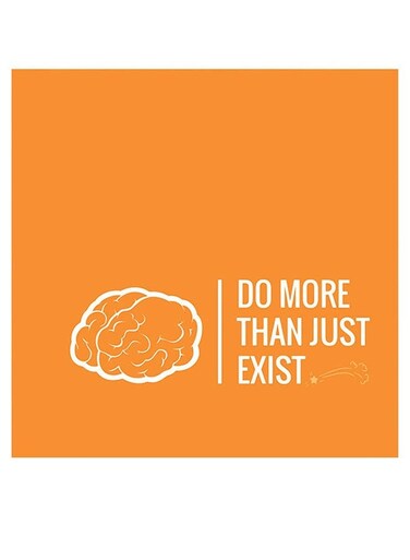 Do More Than Just Exist Themed Printed MDF Wall Art Orange/White 30x30cm