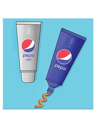 Pepsi Themed Wall Art Blue/Grey/White 30x30cm