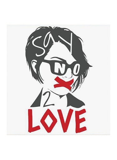 Say No To Love MDF Wall Art Black/White/Red