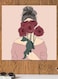 Printed MDF Wall Art Pink/Beige/Red 30x30cm