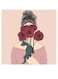 Printed MDF Wall Art Pink/Beige/Red 30x30cm