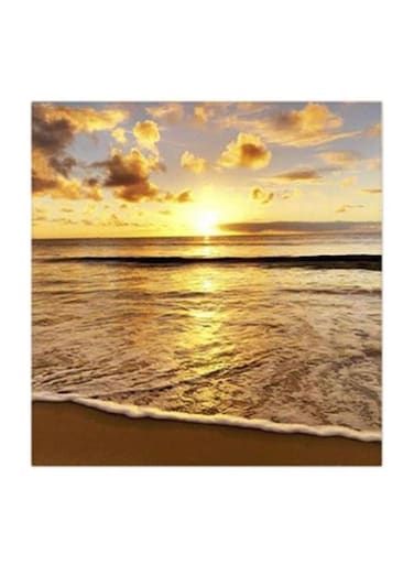 The Sunset Sea MDF Wall Art Multicolour 30x30cm
