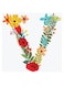 Alphabet V Themed Wall Art Red/Blue/Yellow 30x30cm