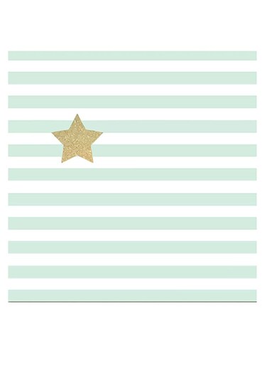 Star Printed Wall Art Green/White/Gold 30x30cm