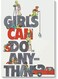Girls Can Do Any Thing Printed Wall Art Grey/Red/White 40x60cm