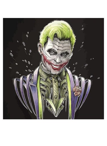 Joker Themed Wall Art Black/Green/Purple 30x30cm