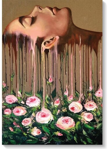 Flowers Girl Wall Art Multicolour 40x60cm