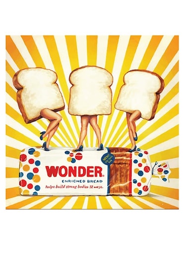 Wonder Toast Themed Wall Art Beige/Red/White 30x30cm