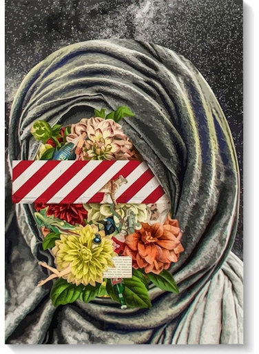 Flowers Girl Wall Art Multicolour 40x60cm