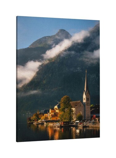 Decorative Printed Framed Canvas Wall Art White/Green/Yellow 60 x 80centimeter
