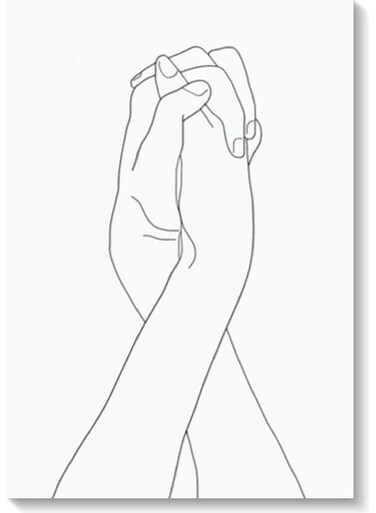 Hands Wall Art White 40x60cm