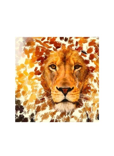 Lion Mdf Wall Art Multicolour 30x30centimeter