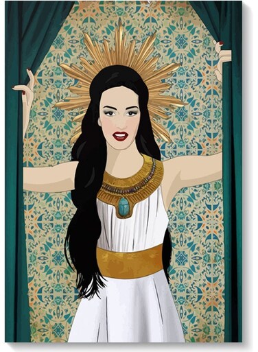 Pharaonic Woman Wall Art Multicolour 40x60cm