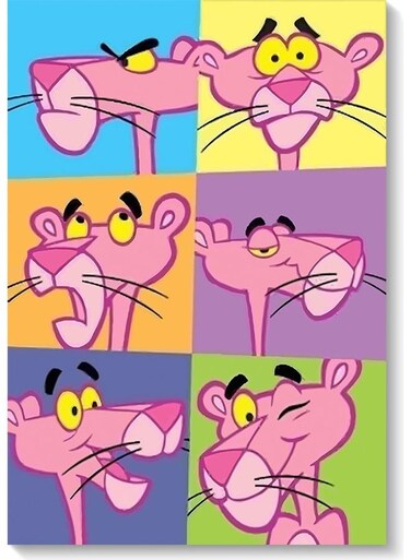 Pink Panther Themed Wall Art Painting Multicolour 40x60cm
