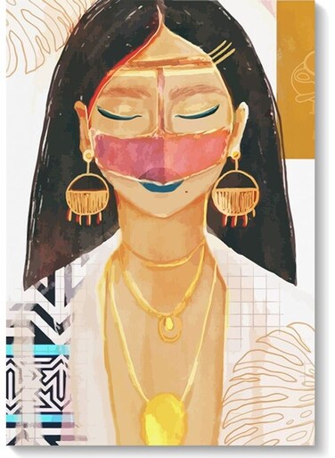Woman Wall Art Multicolour 40x60cm