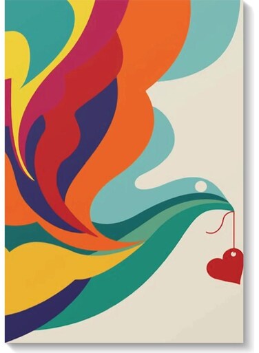 Abstract Bird Wall Art Multicolour 40x60cm