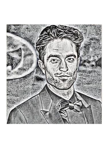 Robert Pattinson MDF Wall Art Painting Black/White 30 x 5 x 30cm
