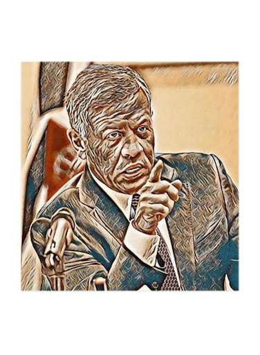 King Abdullah of Jordan MDF Wall Art Multicolour 30x30centimeter