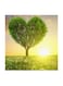 Love Green Tree MDF Wall Art Multicolour 30x30centimeter