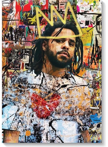J. Cole Rapper Wall Art multicolour 40x60cm