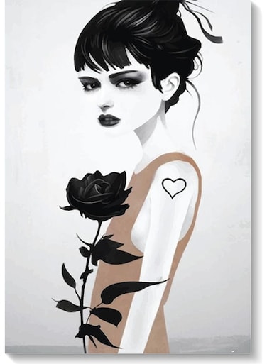 Flowers Girl Wall Art Multicolour 40x60cm