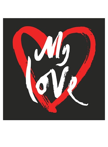 My Love Themed Wall Art Black/White/Red 30x30cm