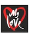 My Love Themed Wall Art Black/White/Red 30x30cm