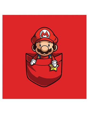 Super Mario Printed Wall Art Red/Yellow/Black 30x30cm