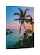 Palm Printed Framed Canvas Wall Art Blue/Green/Red 60x80centimeter