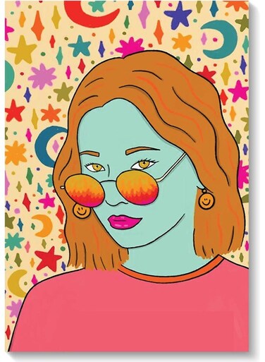 Cool Woman Wall Art Multicolour 40x60cm