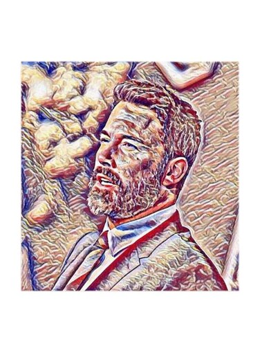 Ben Affleck MDF Wall Art Multicolour 30x30centimeter
