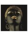 African Beauty Themed Wall Art Black/Gold 30x30cm