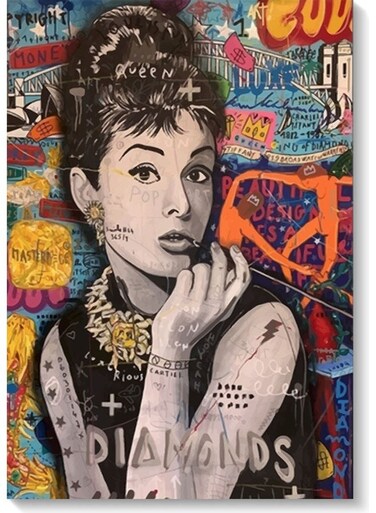 Audrey Hepburn Pop Wall Art Multicolour 40x60cm