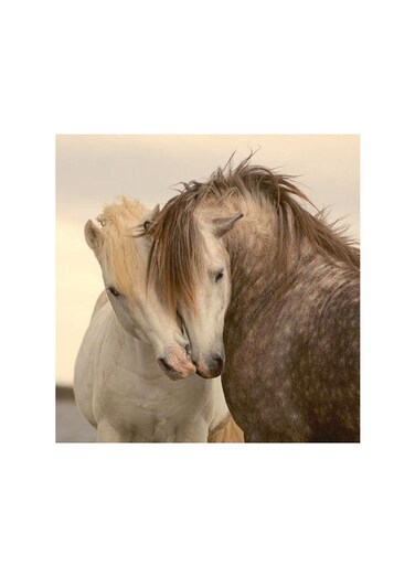 A Pair Of Horses Mdf Wall Art Multicolour 30x30cm