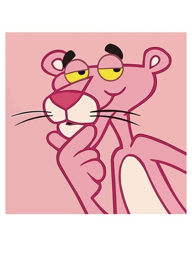 Cartoon Themed Decorative Wall Art Pink/White 30x30cm