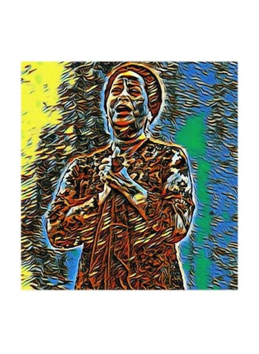 Umm Kulthum MDF Wall Art Multicolour 30x30centimeter