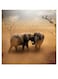 Elephant Themed Printed MDF Wall Art Beige/Gray/Black 30x30cm
