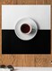 Tea Cup Themed Printed MDF Wall Art White/Black/Brown 30x30cm