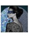 Woman Themed Wall Art Black/Blue/White 30x30cm