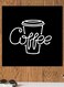 Coffee By Neon Themed Wall Art Black/White 30x30cm