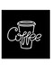 Coffee By Neon Themed Wall Art Black/White 30x30cm